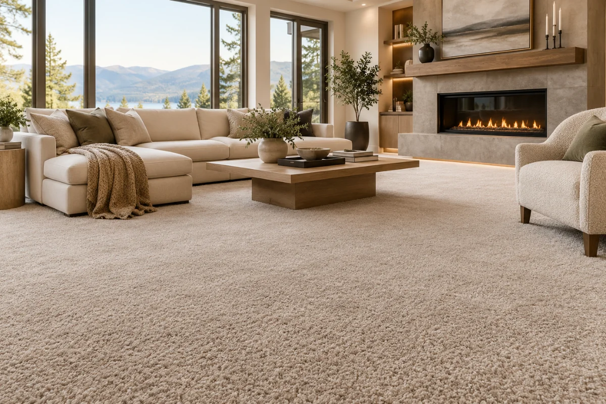Soft carpet flooring in a comfortable room